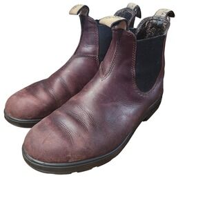 Blundstone 150 Burgundy Leather Pull On Ankle Boots Mens